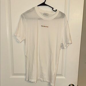 Sandro White Tee with Colorful Logo